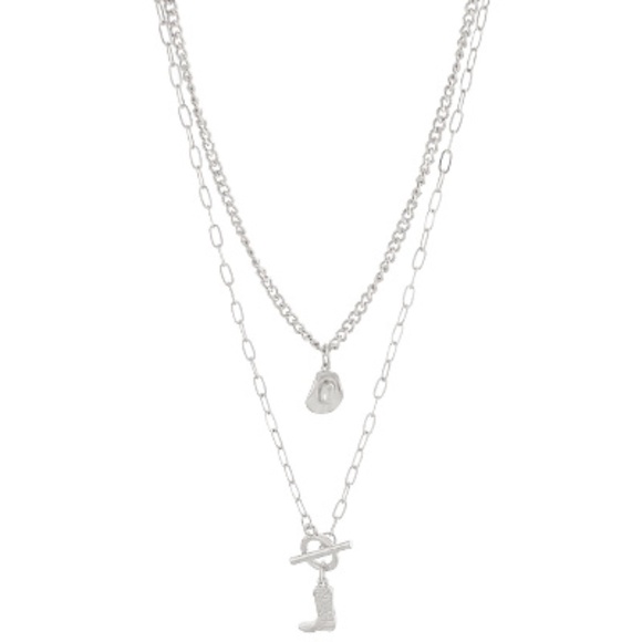 Layered Tiny Western Style Pendant Necklace Set - Picture 3 of 5